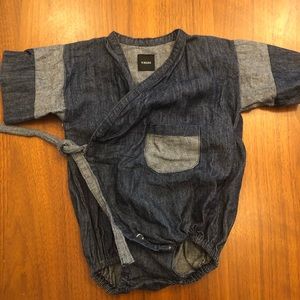 Kiboro Kimono One Piece in Recycled Denim